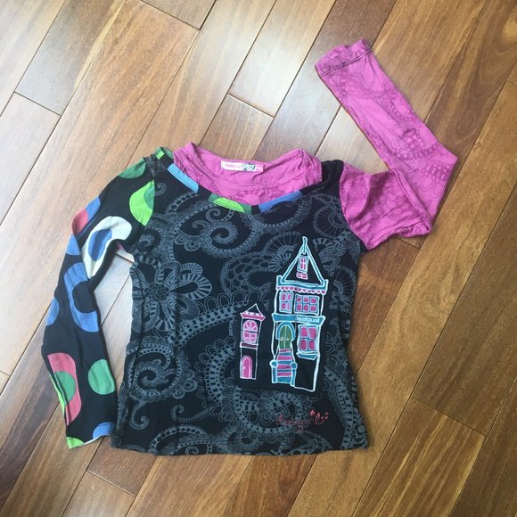 Desigual Other - Desigual Girls Black Long Sleeved T-shirt